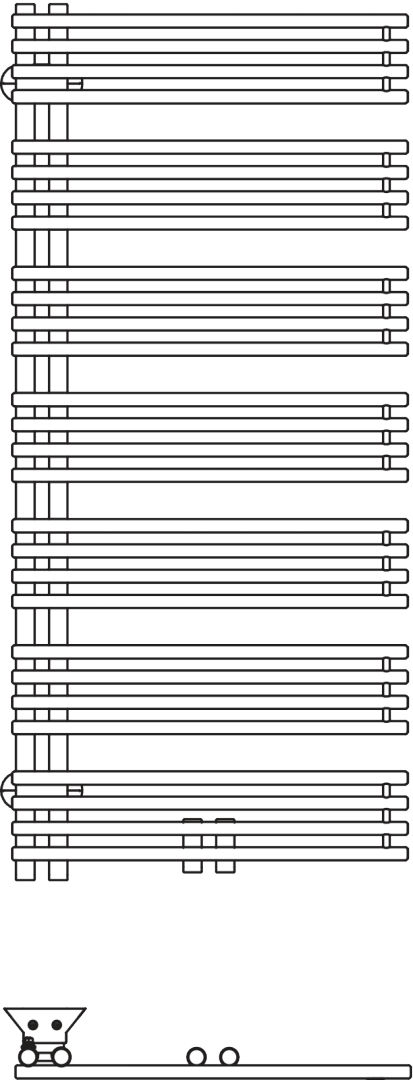 Kermi Diveo BH1320x46x450mm QN567, WEI, links Anschluss Mitte