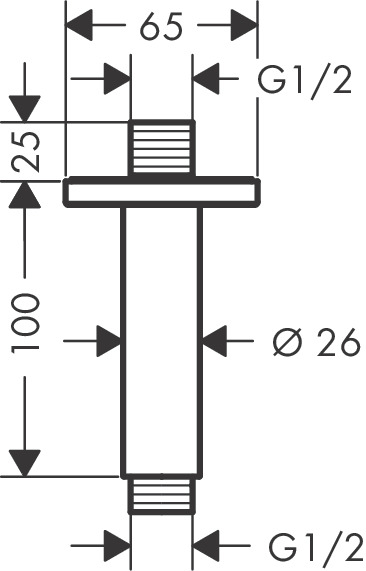 Hansgrohe Decken-Anschlussstück Vernis Shape  DN15 100mm chrom