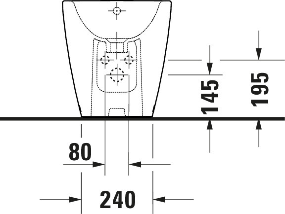 Duravit Standbidet D-Neo, 650mm, Weiß mit ÜL,mit HLB,1 HL
