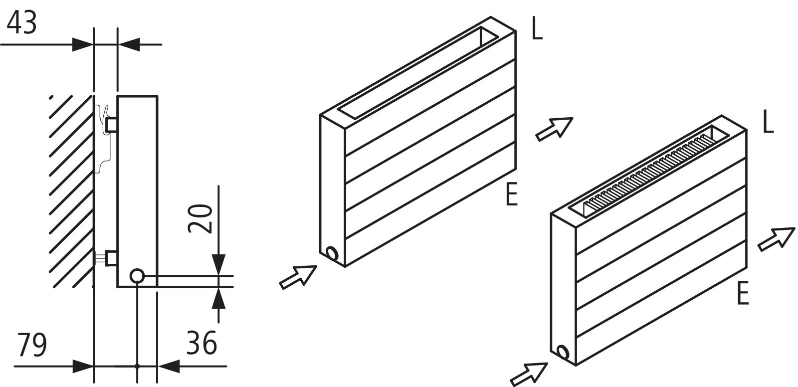 Kermi Heizwand HHN Typ20 BH630x72x1000mm QN1027, weiß, 6bar, o. Abd, AB 12