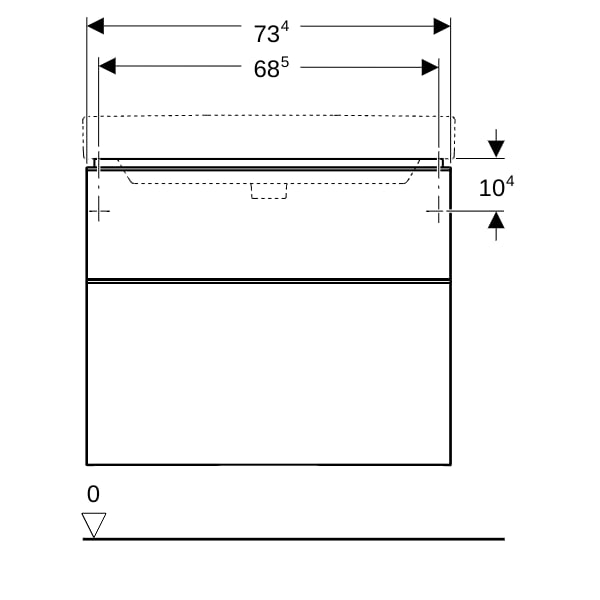 Geberit Smyle US für WT, eckig, m. 2 Schubl. 73,4x61,7x47cm, lava