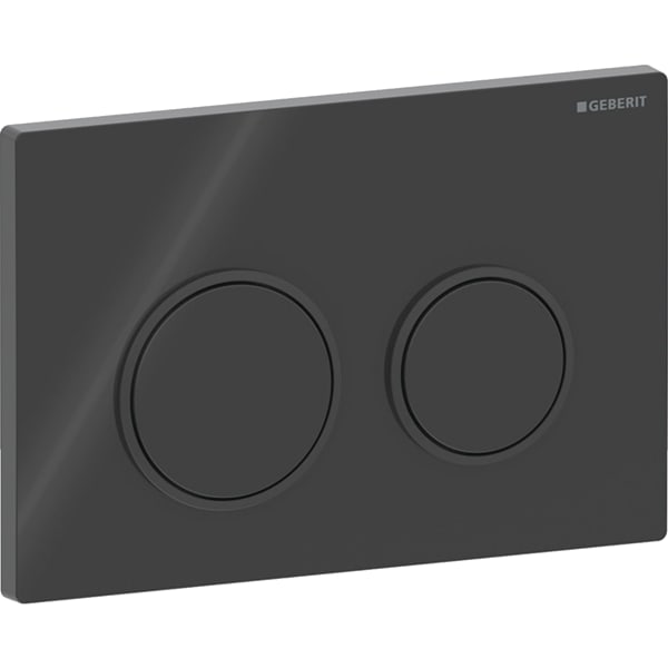 Geberit Omega20BetPl., rund, für 2-Mengen-Sp. schwarz glänzend /schwarz matt