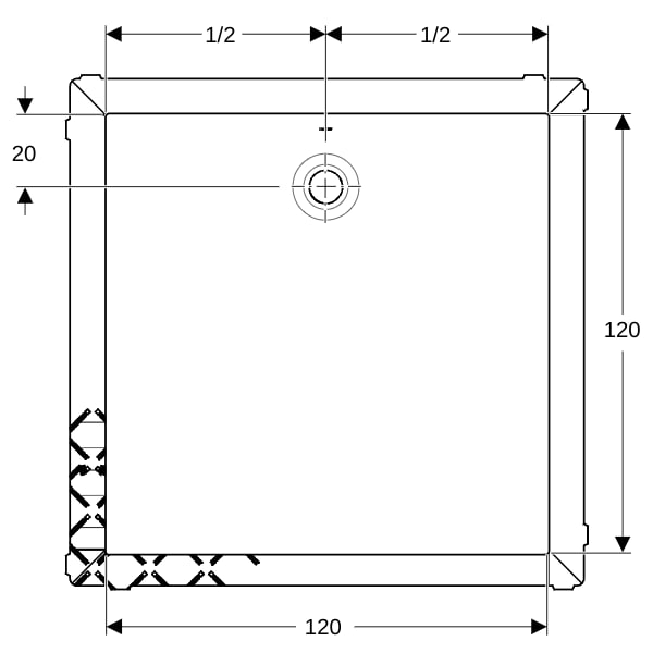 Geberit Olona Duschwanne 120 x 120 cm quadratisch, mit Dichtvlies, weiß matt
