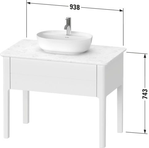 Duravit Luv Waschtischunterbau bodenstehend 1 Auszug,743x938x570mm,Nachtblau SdM.