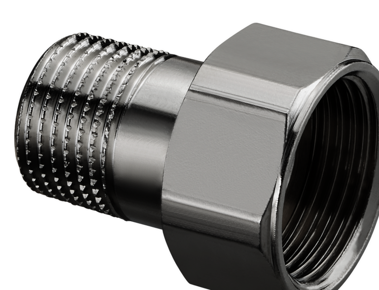 OVENTROP-Verschraubung, flachdichtend z.Heizkörper,DN20, 1/2" AG u. ÜM 1" IG