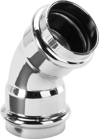Viega Bogen 45 Grad 5698 in 32x32mm Kupfer verchromt