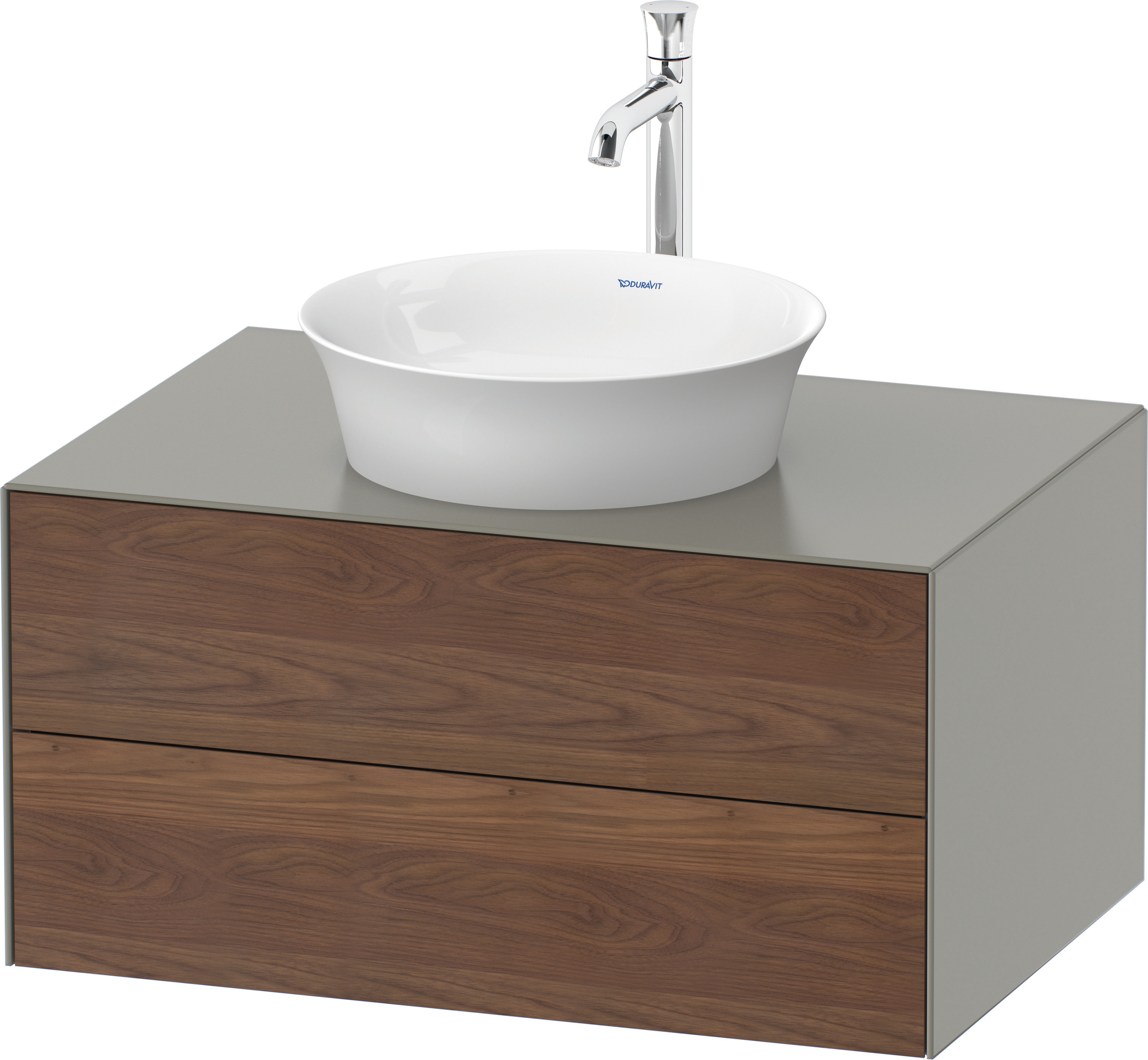 Duravit WTU White Tulip wandhängend, 2 SchKa 408x800x550mm,A.Nussb.M/Steingrau Sdm