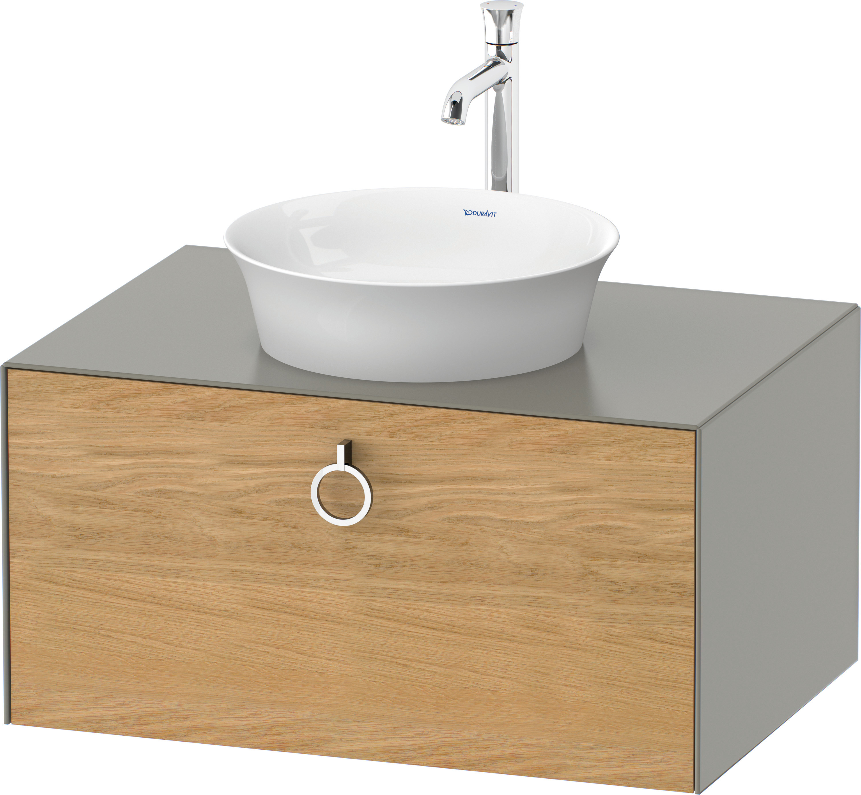 Duravit WTU wandh. White Tulip,1 Ausz.,mit Griff,408x800x550,Eiche N.M./Steing.Sdm