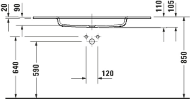 Duravit Sivida MWT,1220x485mm,DuroCast Plus o. ÜL,HL 1,B.1,Weiß Seidenmatt