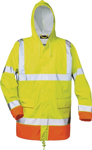 Warnschutz PU-Regenjacke NORMAN Gr.XXXL gelb/orange NORWAY Warnschutz PU-Regenjacke NORMAN Gr.XXXL gelb/orange NORWAY