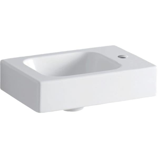 Geberit iCon Handwaschbecken, 38x28cm Hahnloch rechts, o. Ül., weiß, KeraTect