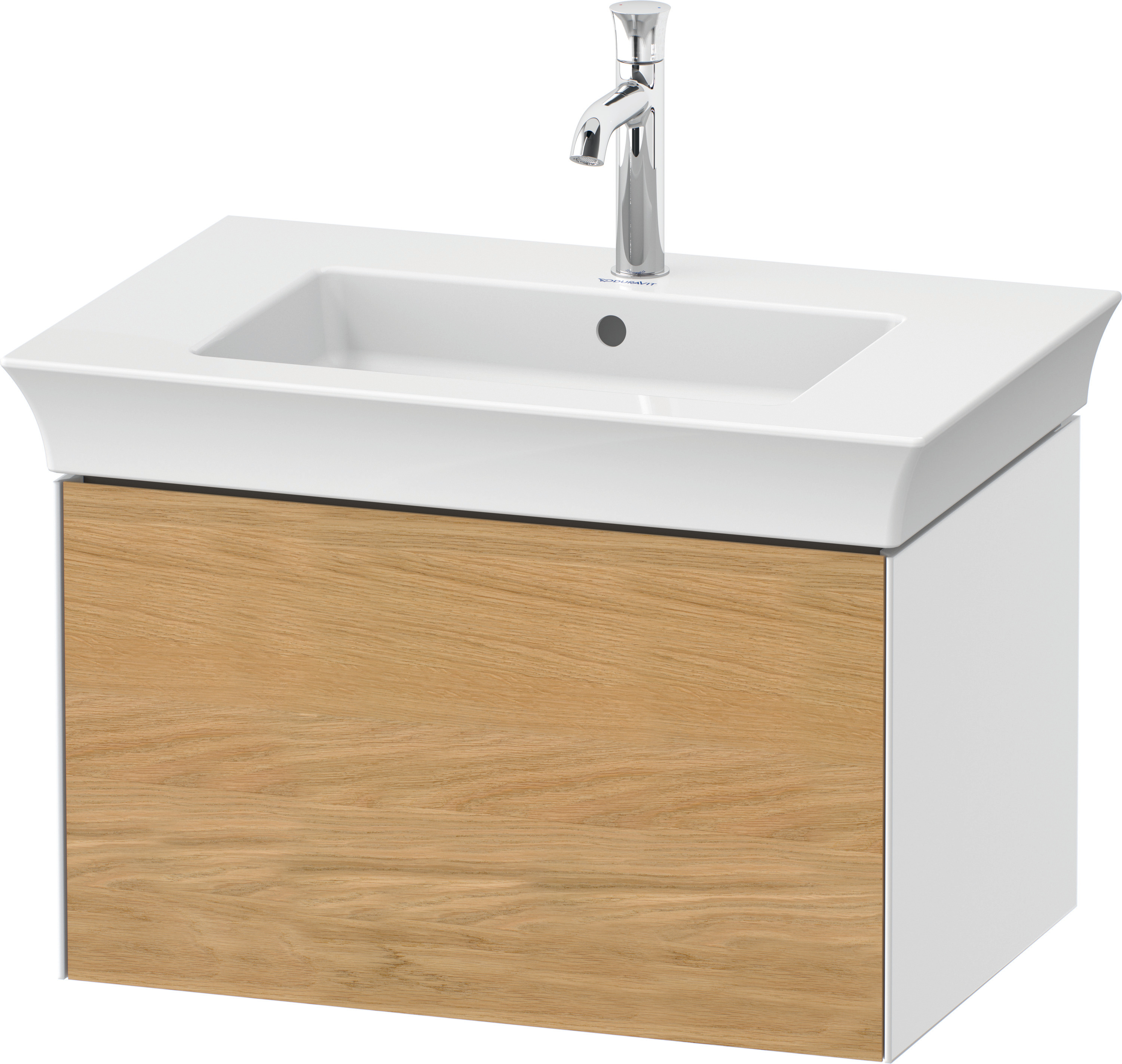 Duravit WTU White Tulip wandh.,1 Auszug 410x684x458mm, Eiche N.M/Weiß HGL