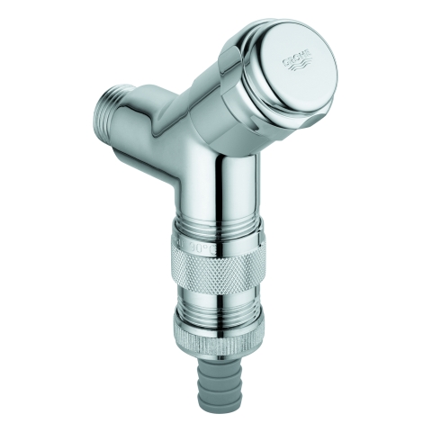 GROHE WAS-Anschlussventil 41015 DN15 Schrägsitz Design-Griff mit RV chrom