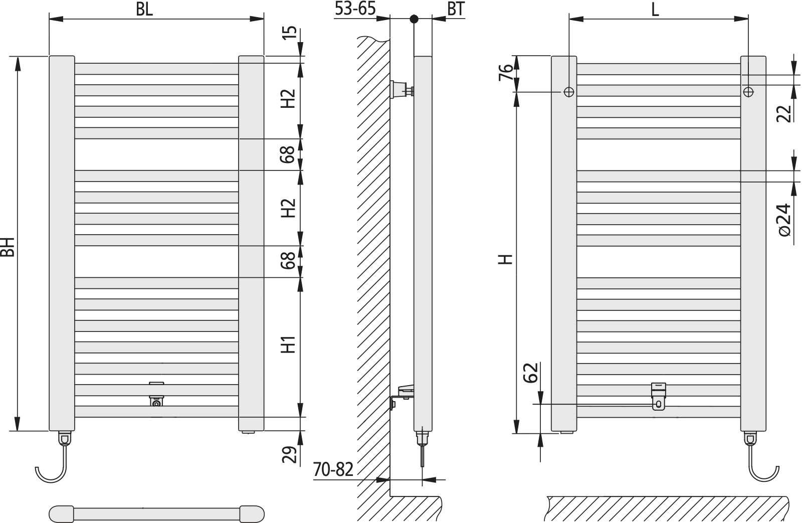 Kermi Basic-E gerade BH804x35x524mm max.P400,WEI,WKS re. WEI,SK1