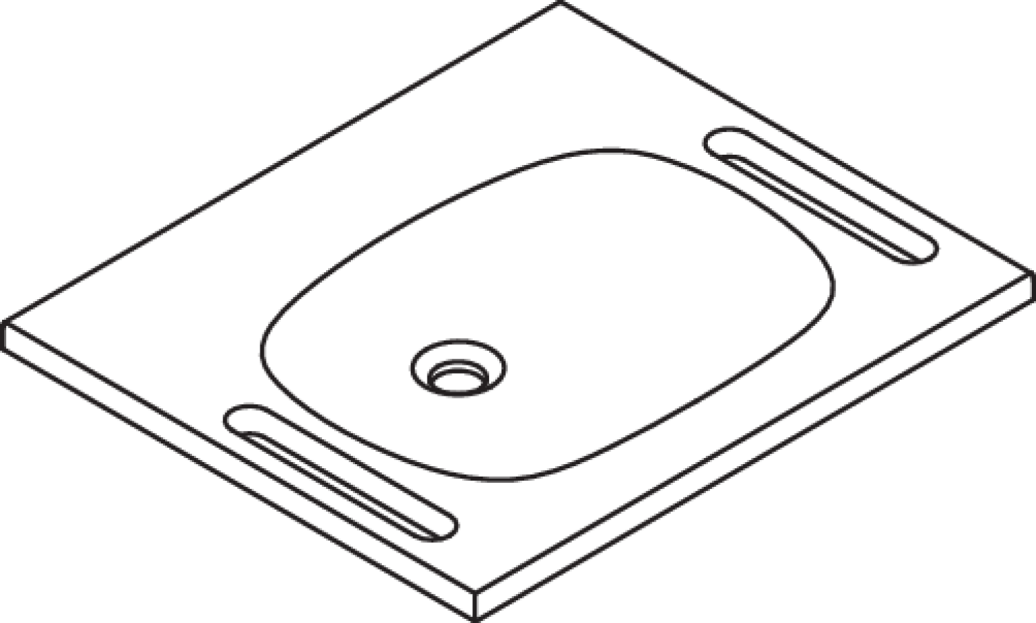 HEWI Waschtisch M 40, B:650mm, T:550mm, alpinweiß, ohne ÜL, ohne Hl.