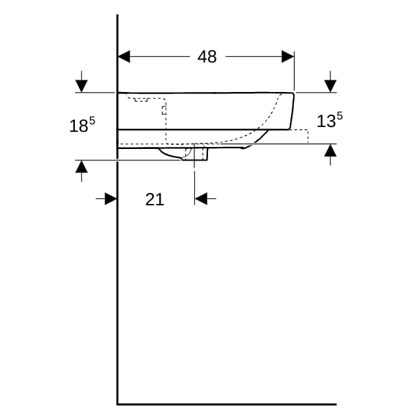 Geberit Renova Plan Aufsatzwaschtisch 85x48cm mit Hahnloch, mit Überlauf, weiß