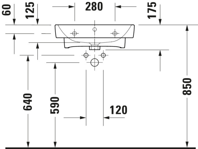 DU WT/MWT 550mm, Duravit No.1 weiß, mit ÜL, mit HLB