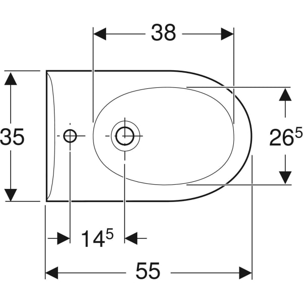 Geberit Renova Wandbidet mit Überlauf, weiß, KeraTect