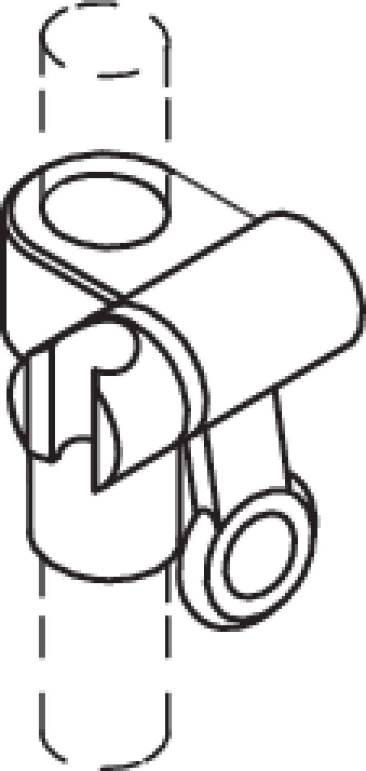 HEWI Brausehalter, f. Stangen d:33, Kst. anthrazitgrau