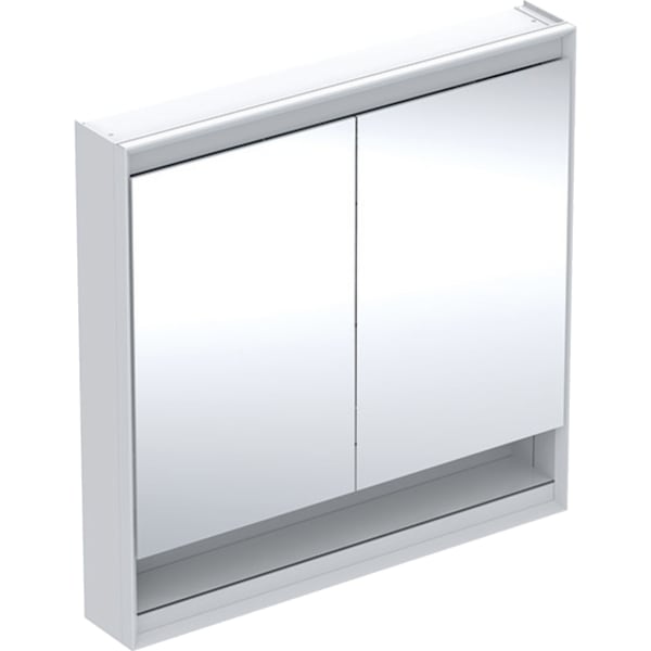 Geberit ONE Spiegelschrank mit Ni/Comf.Light 2 Türen, AP-Mont., 90x90x15cm, weiß