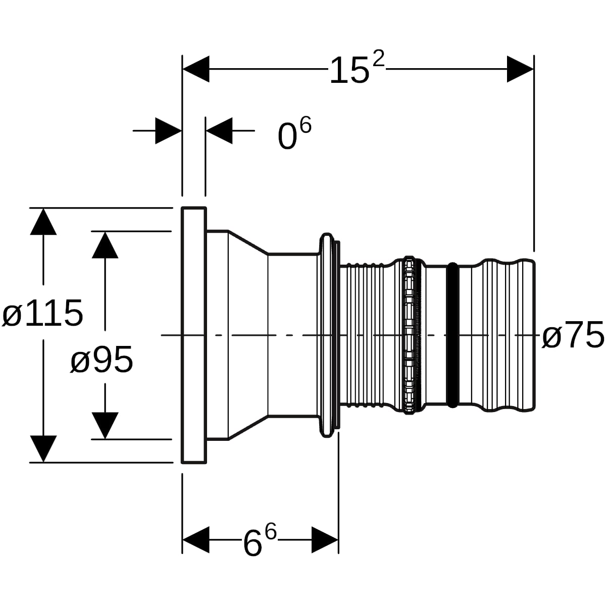 Geberit Mepla Bund mit Pressnippel zu Mepla Losflanschen PN 6 und PN 10/16