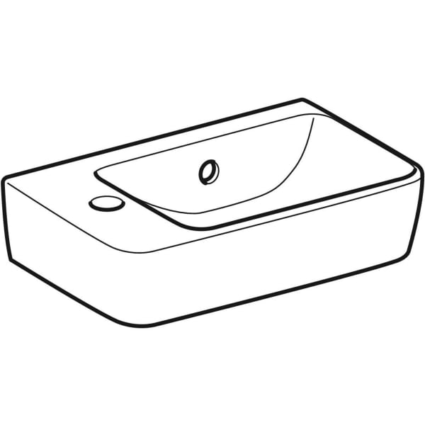 Geberit Renova Compact HWB, verk. Ausladung 40x25cm, Hl. li, m. Ül., weiß, KeraTect