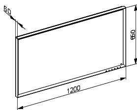 KEUCO LS R. Lumos 14598, Spiegelheizung,silb-elox.,1200x650x60mm