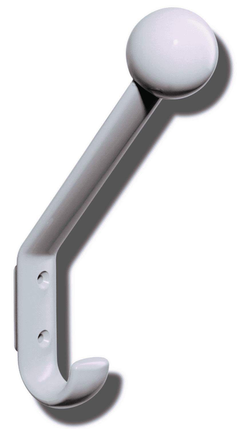 HEWI Garderobenhaken Ser 477, H:174mm, m. Kugel, T:117mm tiefschwarz