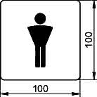 KEUCO Türschild Plan 14967, Symbol Herren, verchromt
