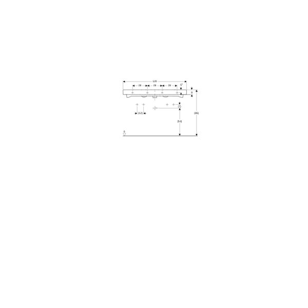 Geberit iCon Waschtisch, 120x48,5cm zwei Hl., m. Ül., weiß, KeraTect