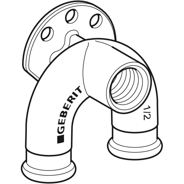 Geberit Mapress Kupfer Doppelanschlusswinkel 90Gr Rg d22-Rp1/2-d22