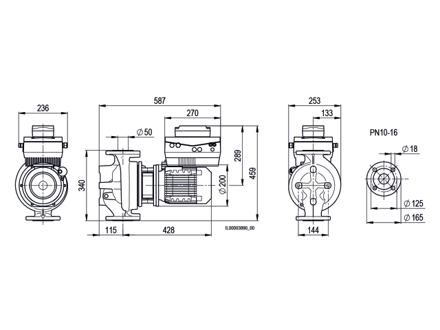 BIRAL Inline-Pumpe VivarA M 50-36 340