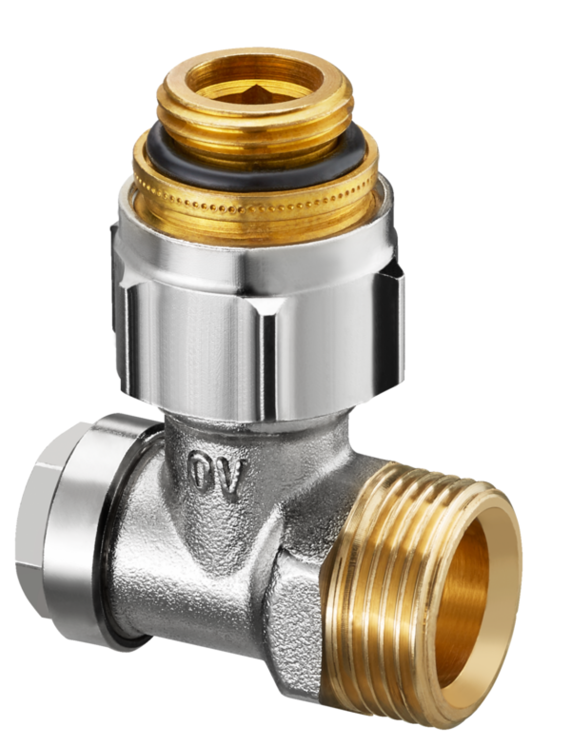 OVENTROP-Absperrwinkelverschraub.Combi 3 "Multiflex F",1/2"AG x 1/2"IG, Ms, vern.