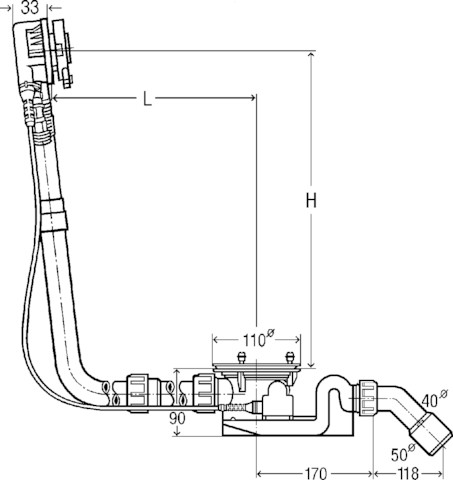 Viega Funktionseinheit Rotaplex Trio 6141.72 in 1070mmxDN40/50 weiß