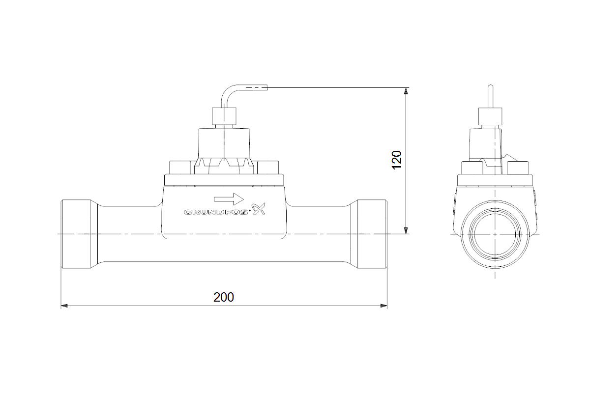 GRUNDFOS Durchflusssensor VFI/-1.3-25m/1/C/M5.00-X/VG6/SS/07B/AC-1