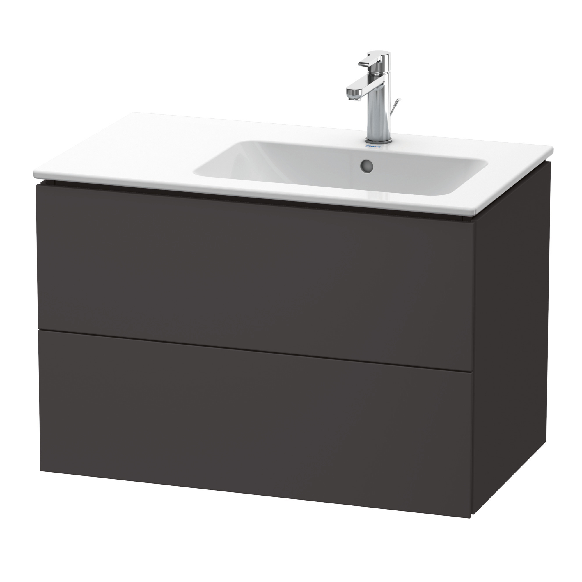 Duravit WTU L-Cube 550x820x481mm,wandhängend 2 SchKa, Becken re, Graphit Supermatt