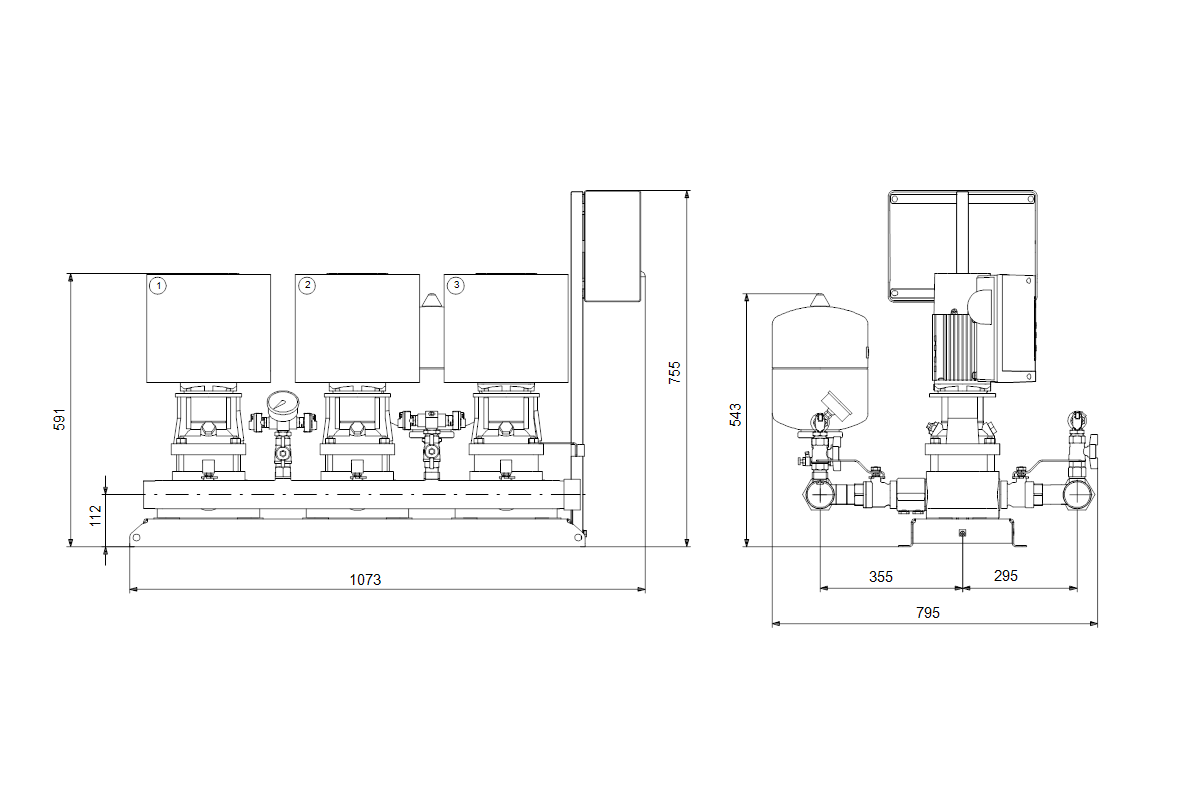 GRUNDFOS Druckerhöhungsanlage Hydro Multi-E 3 CRIE 1-4 U2 A-A-A-A-A