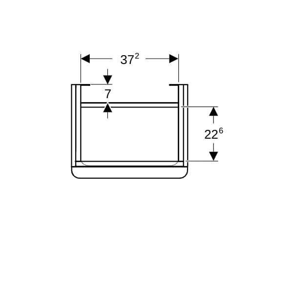Geberit Smyle US für HWB, eckig, m. 1 Tür re 44,2x61,7x35,6cm, sand-grau