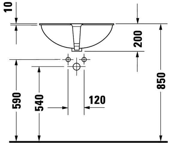 DU EBWT Design Classics Santosa 510 mm EB v.unten, m.ÜL, o.HLB, weiß