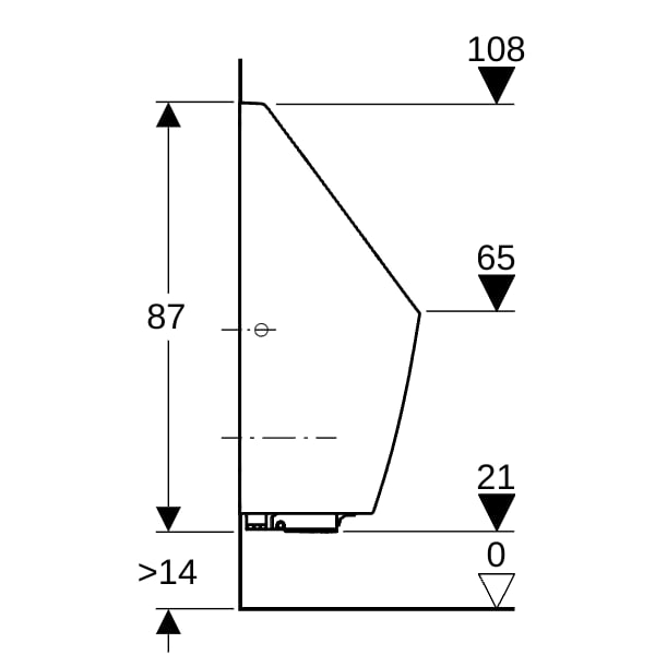 Geberit Tamina Urinal, m. integr. Strg., Netz Zulauf hinten, weiß