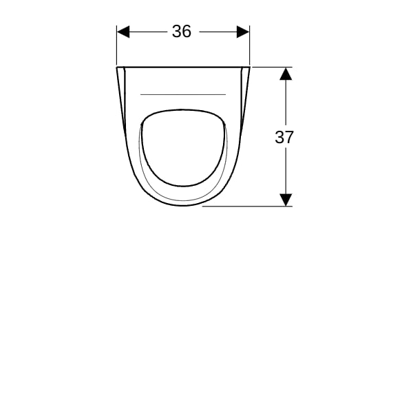 Geberit Renova Urinal, Zulauf von hinten Abgang nach hinten, weiß