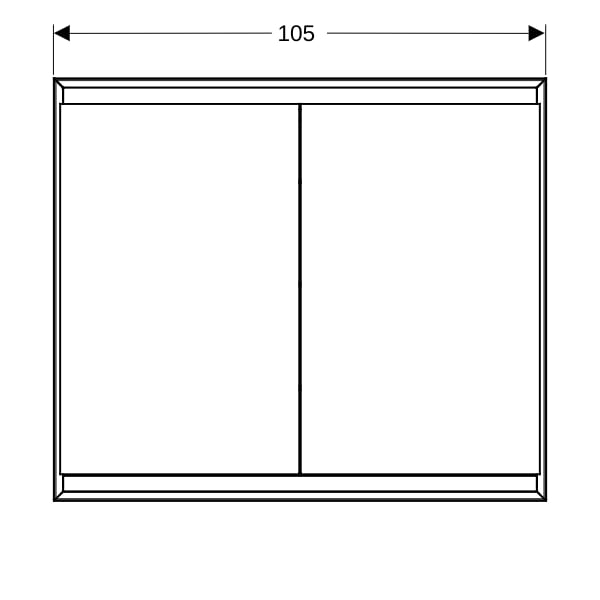 Geberit ONE Spiegelschrank mit ComfortLight 2 Türen, UP-Mont., 105x90x15cm, weiß
