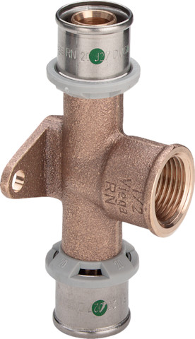 Viega Wandscheiben-T-Stück mit SC Sanfix P 2125.8 in 16mm x Rp1/2 Rotguss