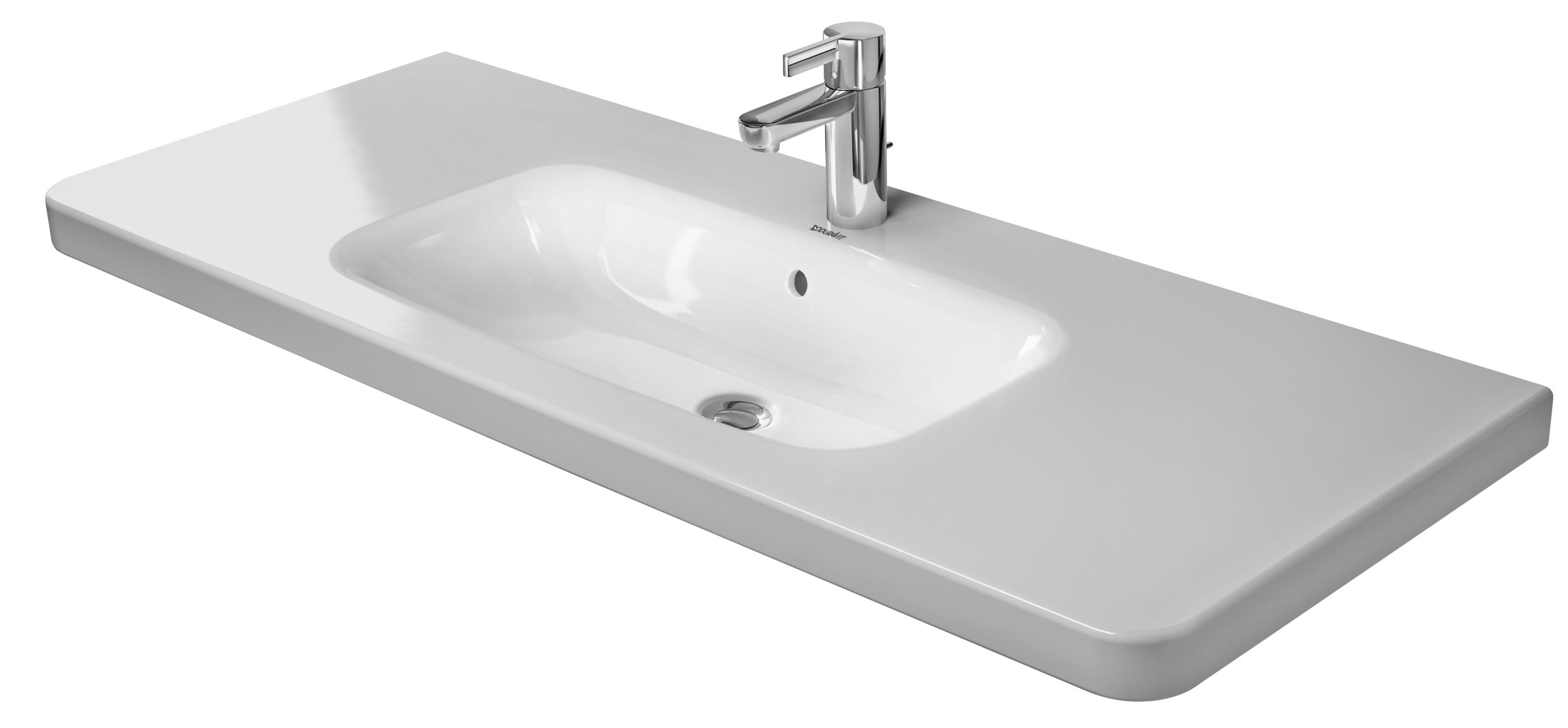 DU Möbelwaschtisch DuraStyle 1200 mm mit ÜL, mit HLB, 1 HL, weiß