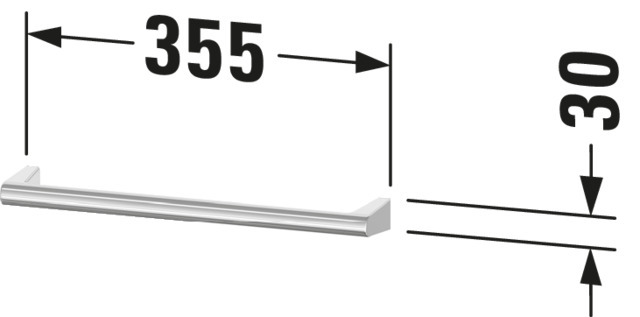 Duravit Sivida HTH für WTU 355x30x70mm,inkl. Bef.-Material, Chrom