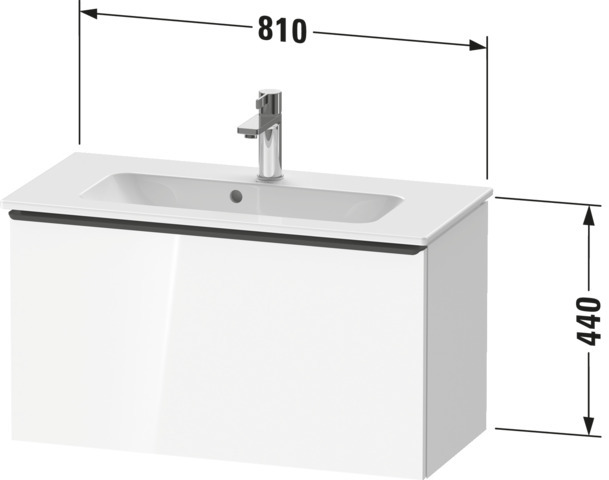 Duravit D-Neo WTU,Wdh,Ausz:1,Griff:Bronze Geb 810x372x440mm,Betongrau Matt,Dekor