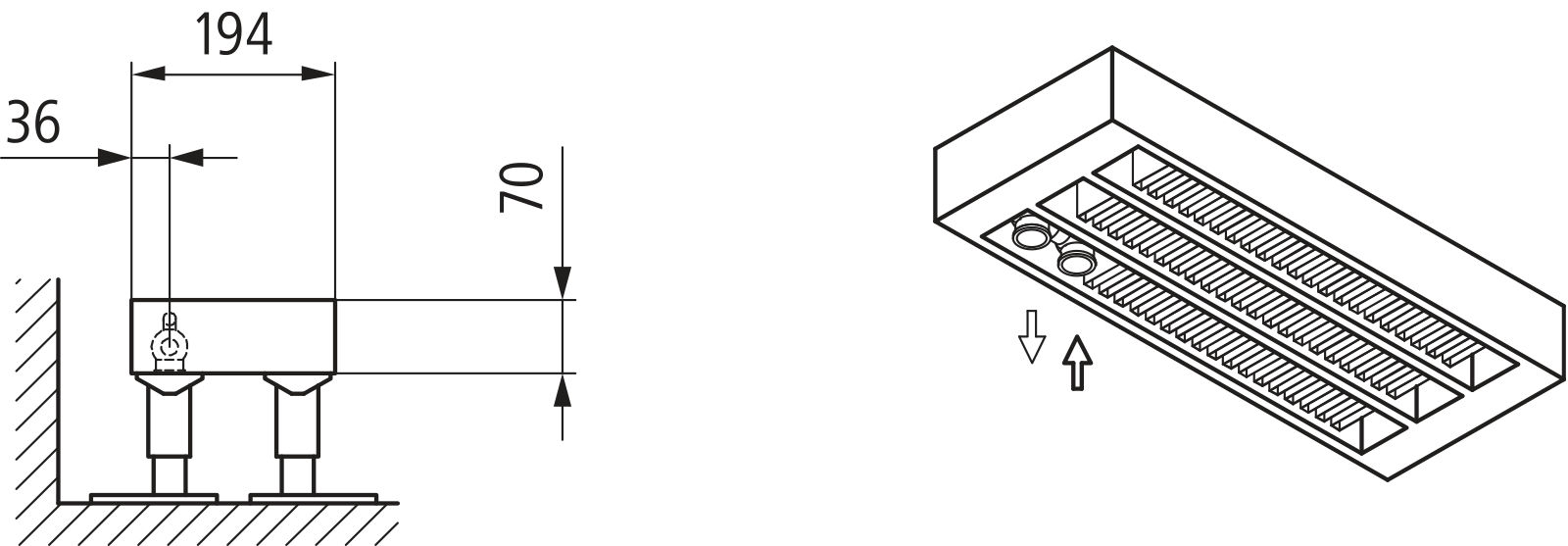 Kermi L-Konvektor Typ43 BH140x194x1200mm QN1422,RAL9016,6bar, m. Abd., AB Uni.