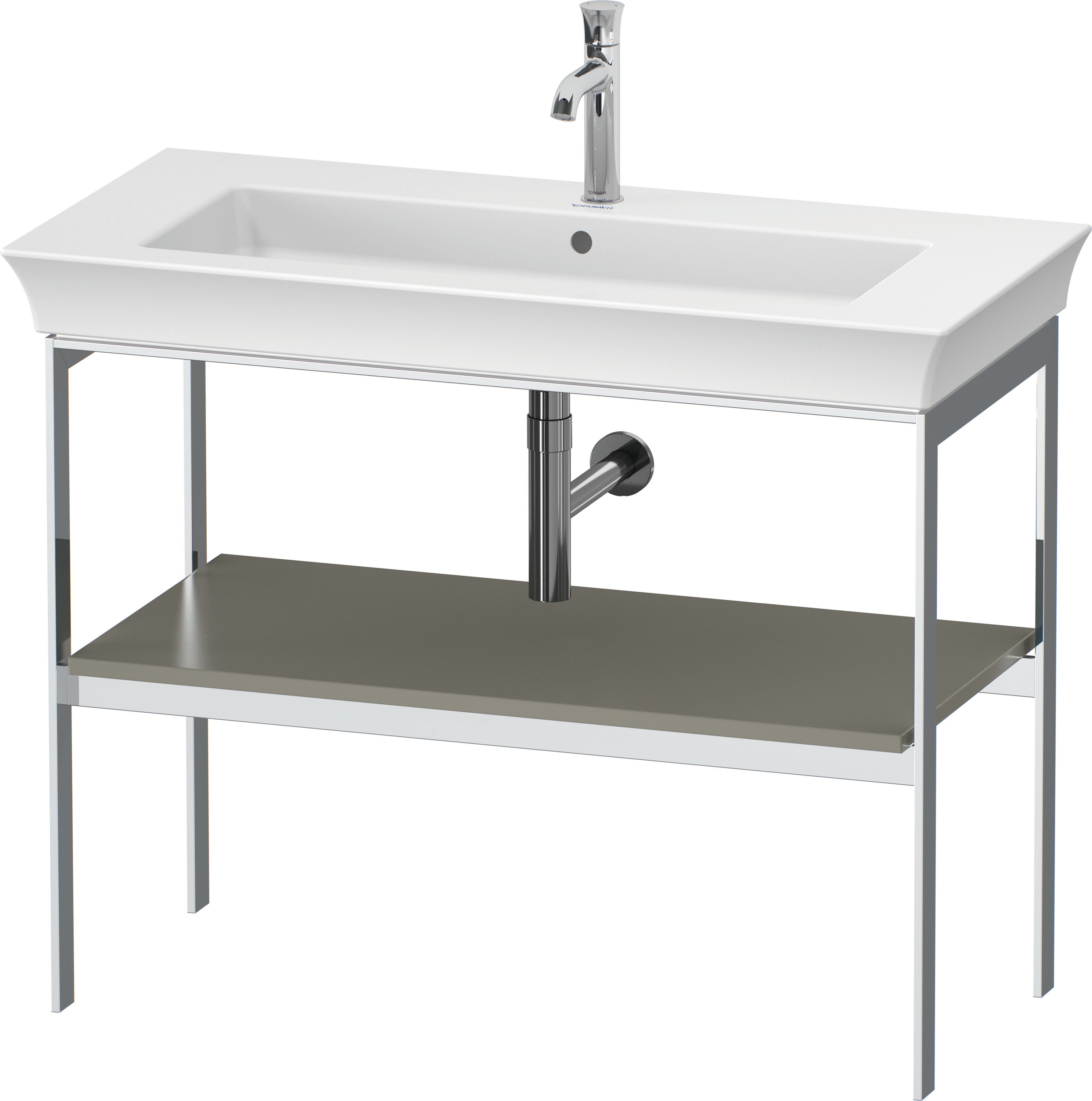 Duravit Metallkonsole bodenst. White Tulip 760x984x450mm, Steingrau Seidenmatt