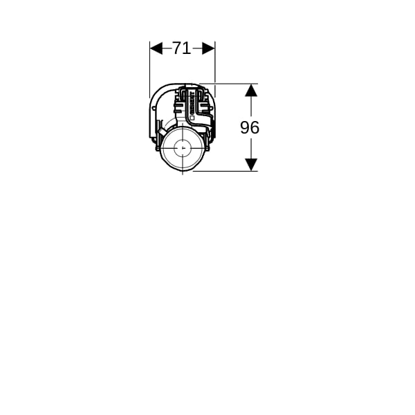 Geberit Typ 360 Füllventil WA unten 3/8", Nippel aus Kunststoff, GB