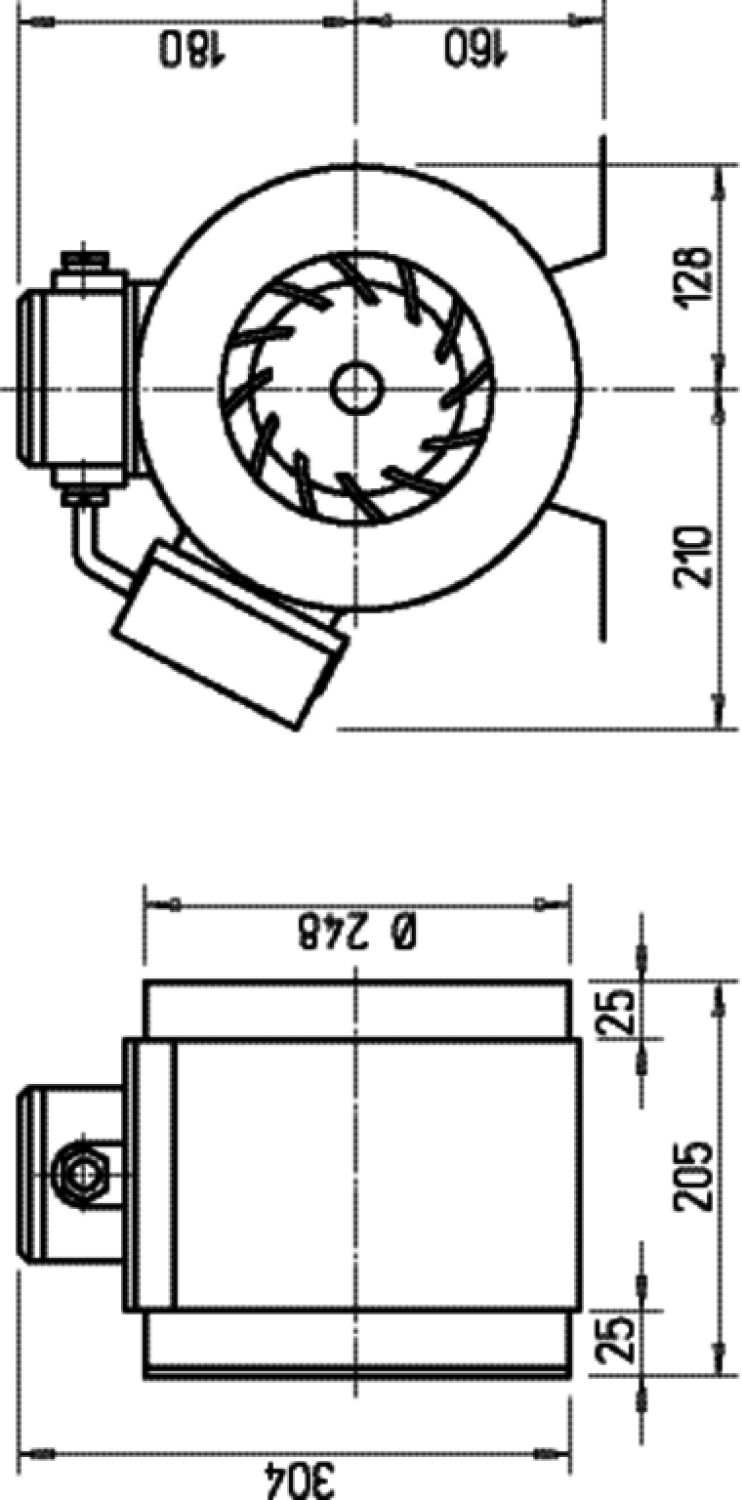Helios RRK 250 EX Rohrventilator 1-PH EX-geschützt II 2G